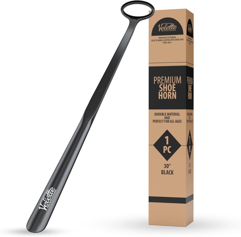 Velette 30" Extra Long Shoe Horn - Plastic Shoe Horn Long Handle for Seniors, Men, Women & Kids - Boot Horns, Shoehorn Long-Handle, Elderly Must Haves - Shoes Spoon, Helper Stick, Gifts for Seniors - Image 1